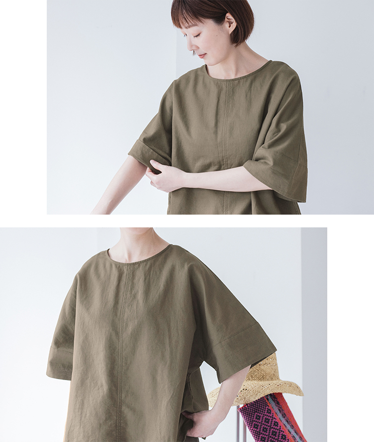 &yarn　コットンリネン 2wayブラウス　ディテール