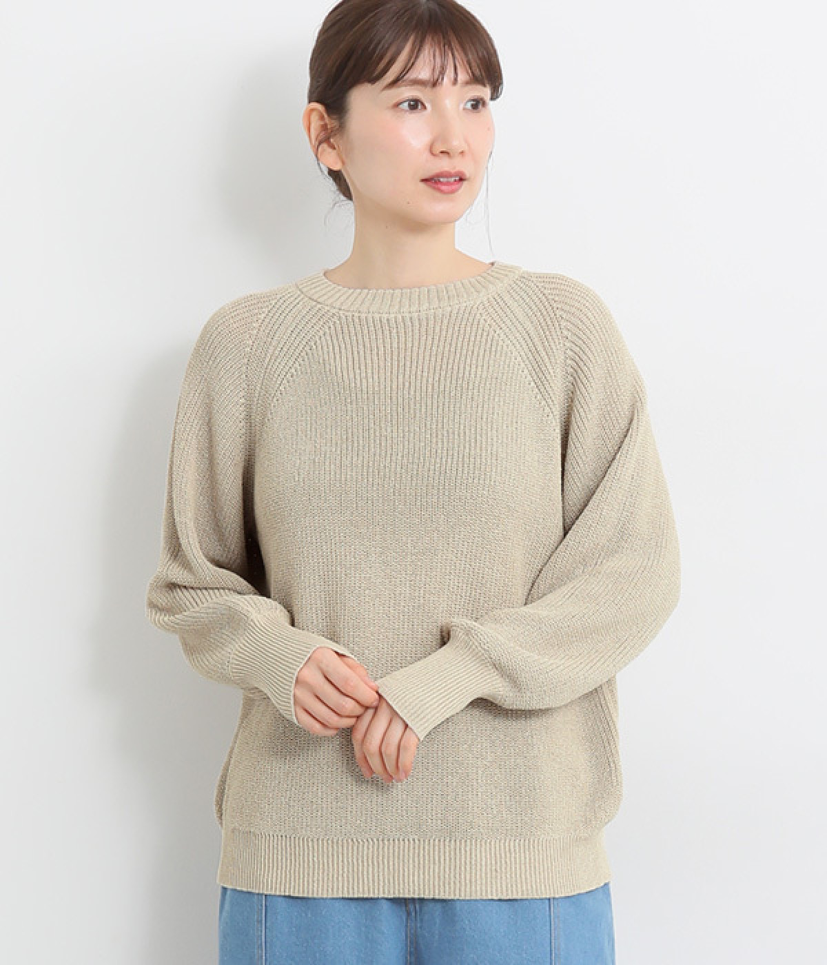 KOYORI　SHION　和紙方畦シンプルプルオーバー(ベージュ-ONESIZE)