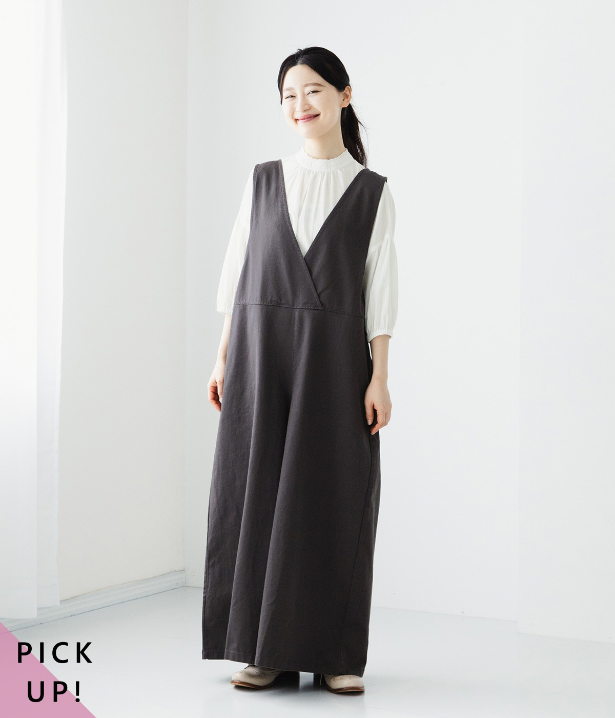 コットンツイルサロペットパンツ(スミクロ-ONESIZE)