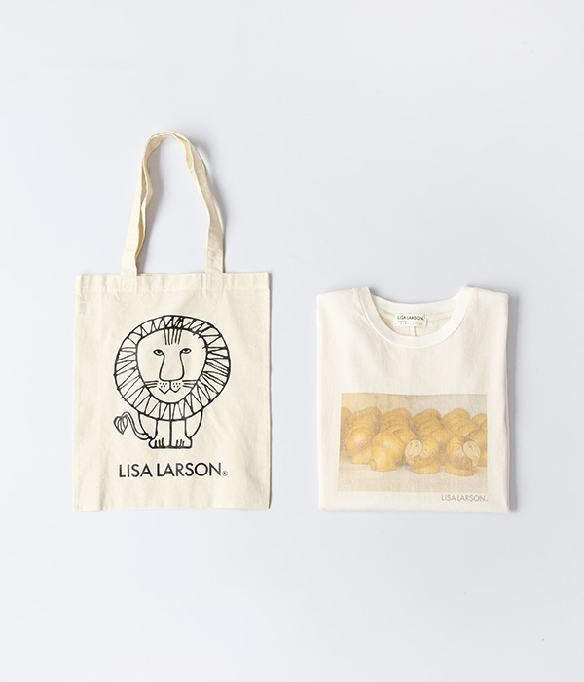 LISA　LARSONコラボ　ライオンフォトTシャツ(キナリ-ONESIZE)