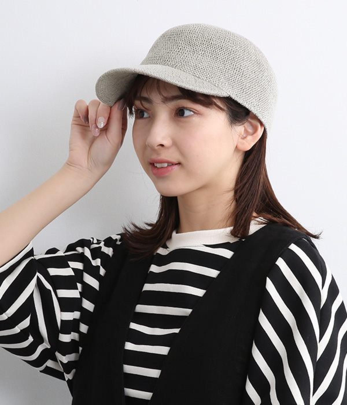 KOHARU　リネン混　キャップ(グレー-ONESIZE)