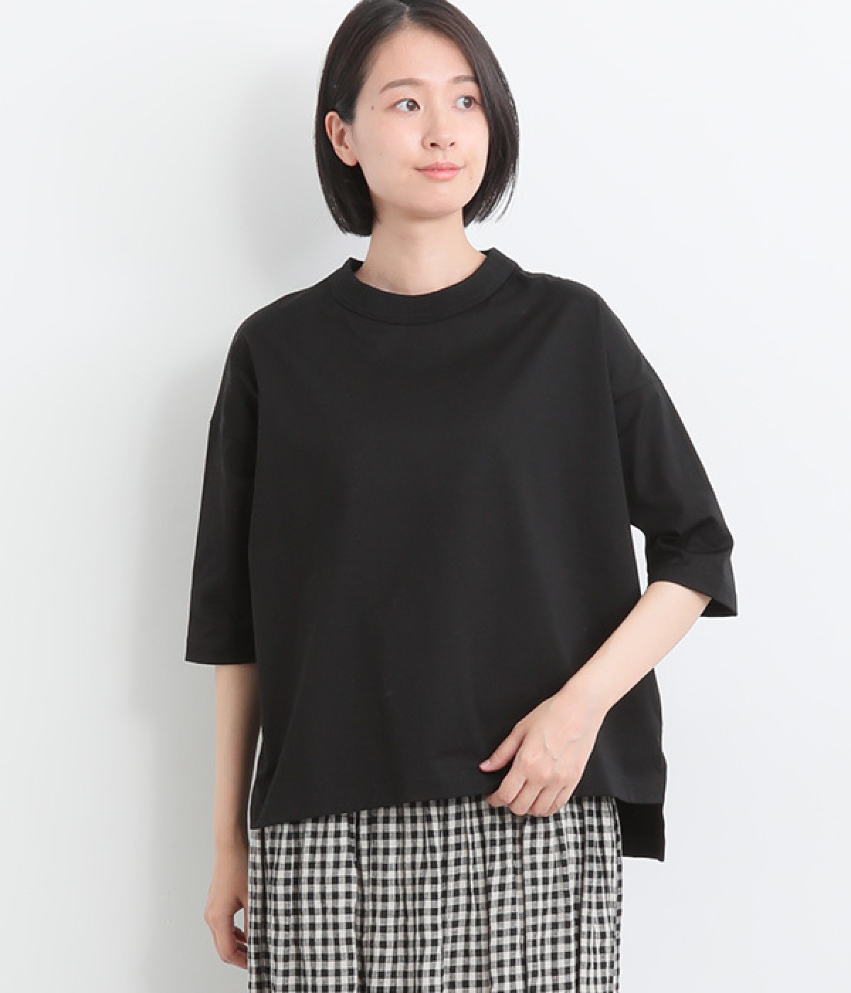 【made in japan】KODAWARI。コットンプルオーバー (ブラック-ONESIZE)