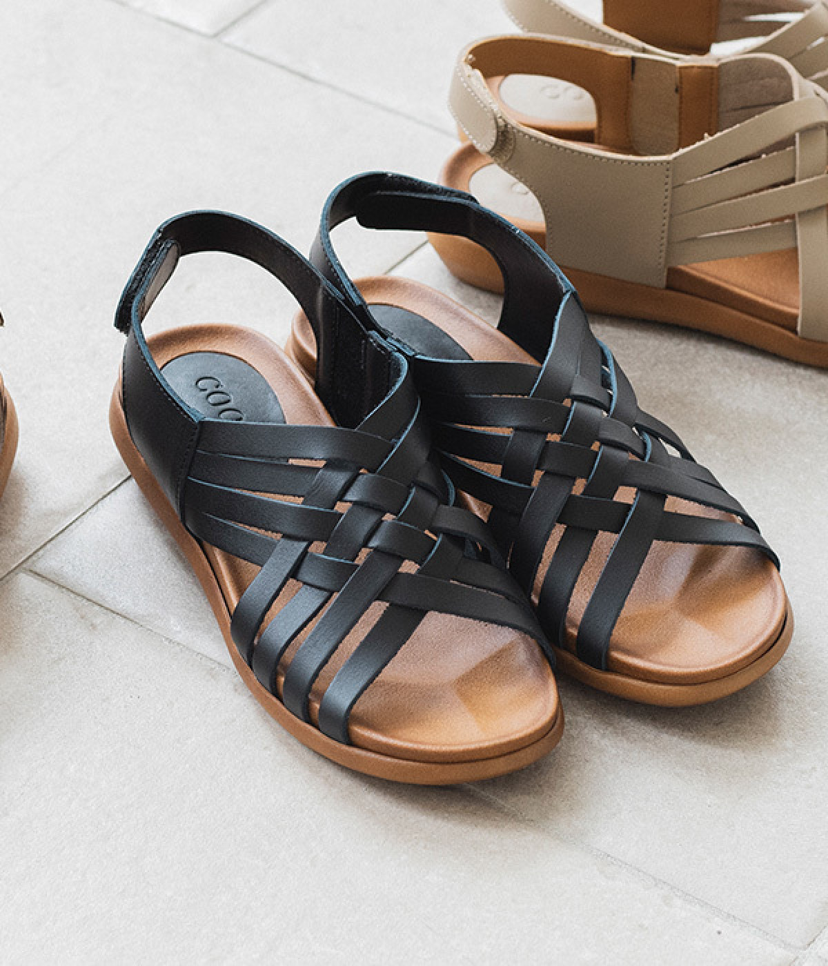別注｜メッシュバックベルトサンダル(ブラック-S)