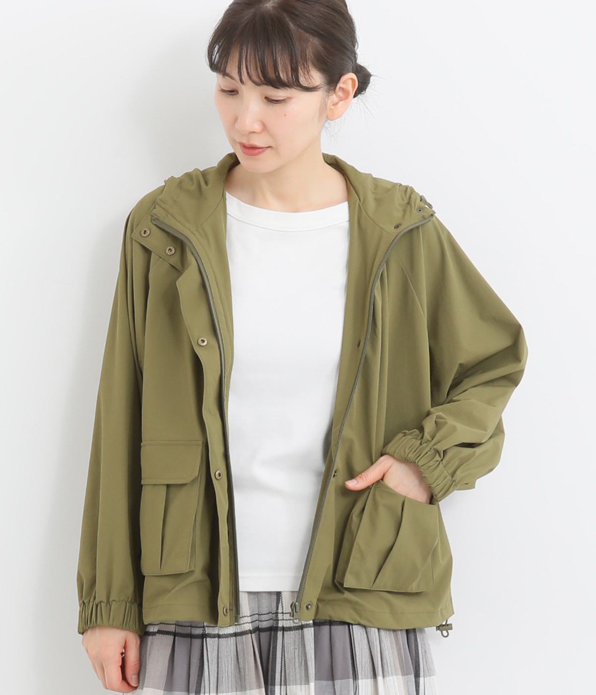リップストップショートコート(カーキ-ONESIZE)
