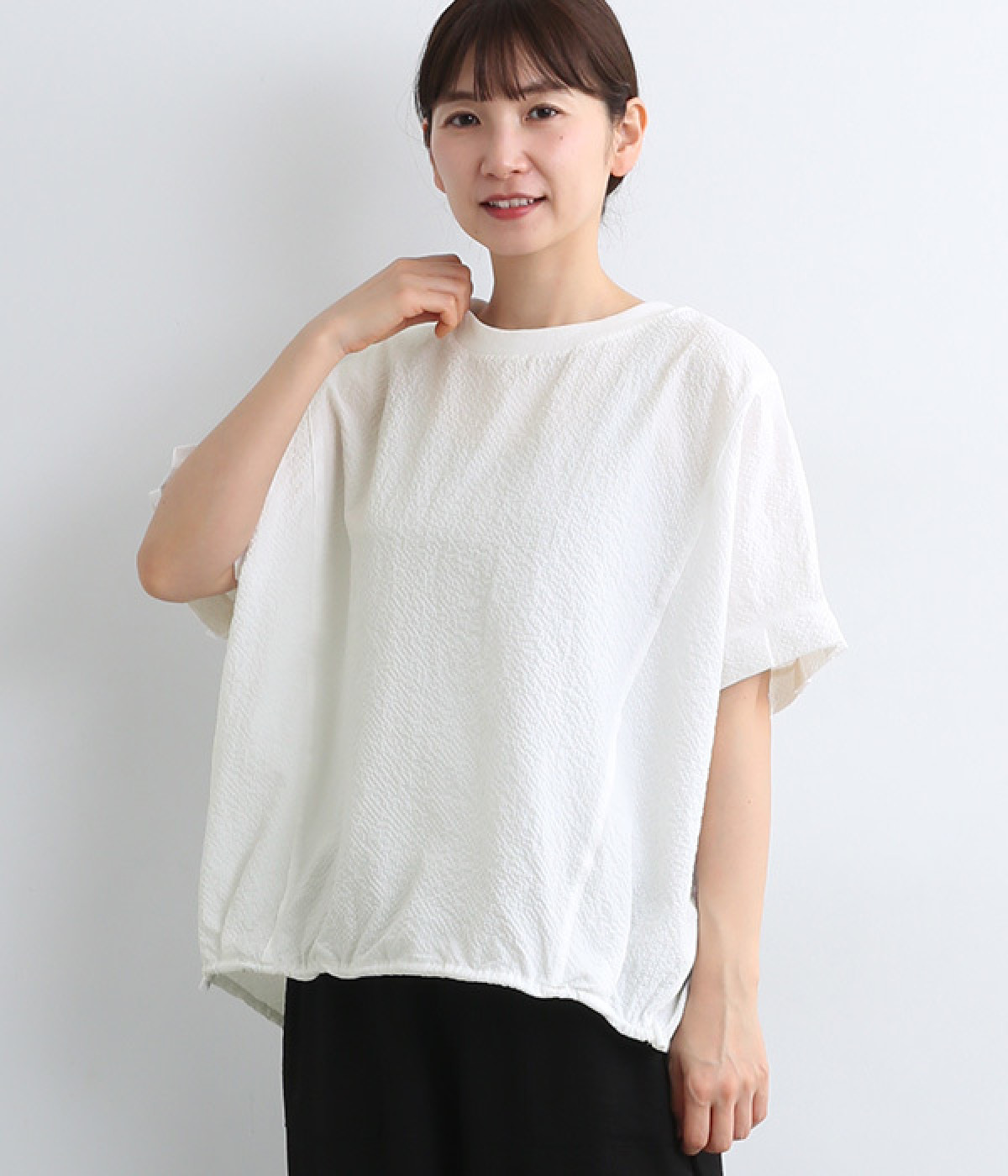サッカードビーワイドプルオーバー(オフホワイト-ONESIZE)