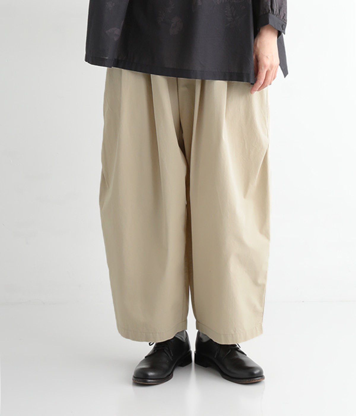 コットンセルロースムジ エッグパンツ(ベージュ-ONESIZE)