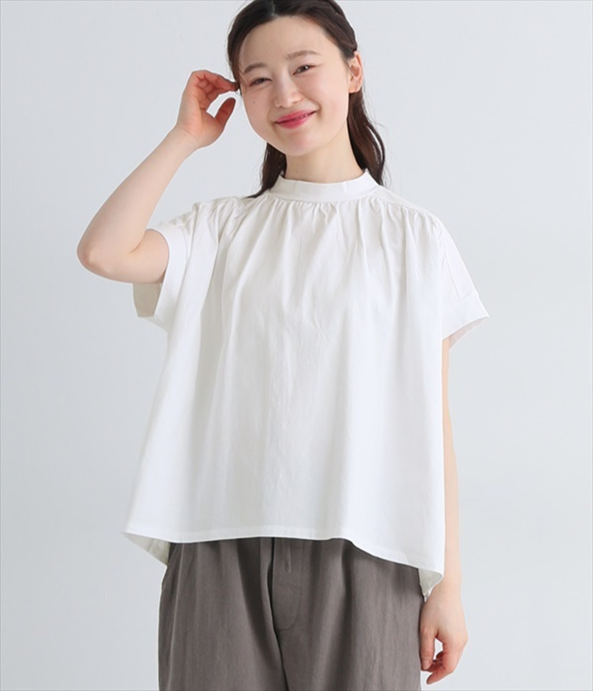 CLASSIC 天竺　ギャザープルオーバー(ホワイト-ONESIZE)