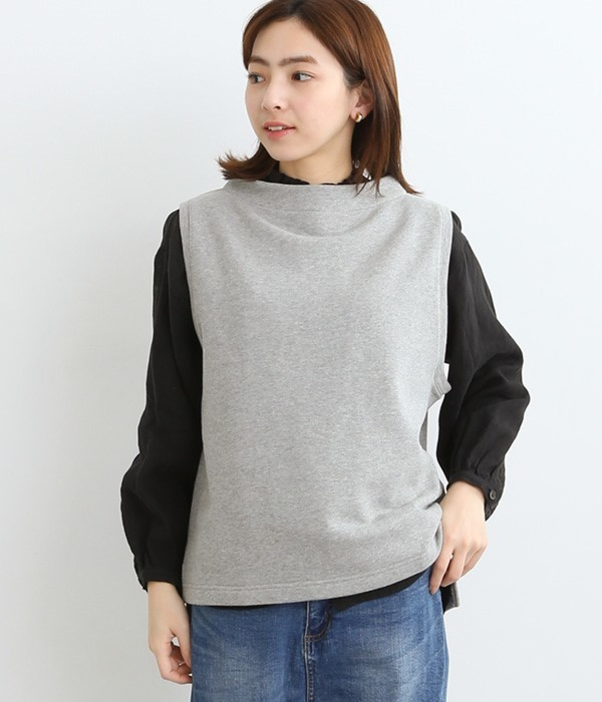 セントラル裏毛　ボトルネックベスト(トップグレー-ONESIZE)