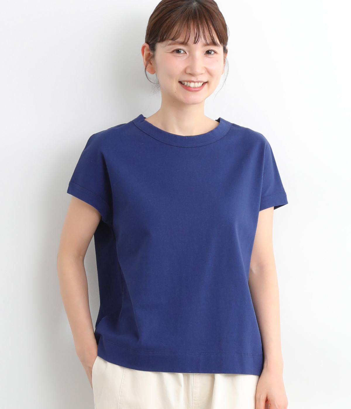 USコットンフレンチスリーブTシャツ(ダークブルー-ONESIZE)