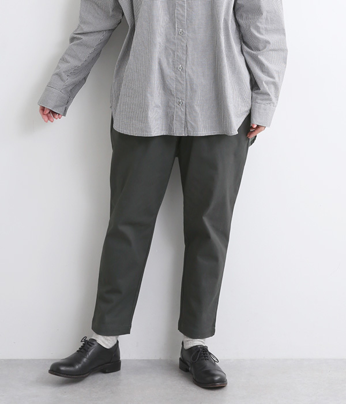 ストレッチツイル テーパードパンツ(チャコール-ONESIZE)