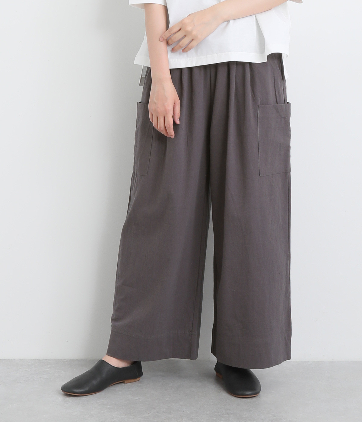 ワッシャーコットン フィッシャーマンパンツ(チャコール-ONESIZE)