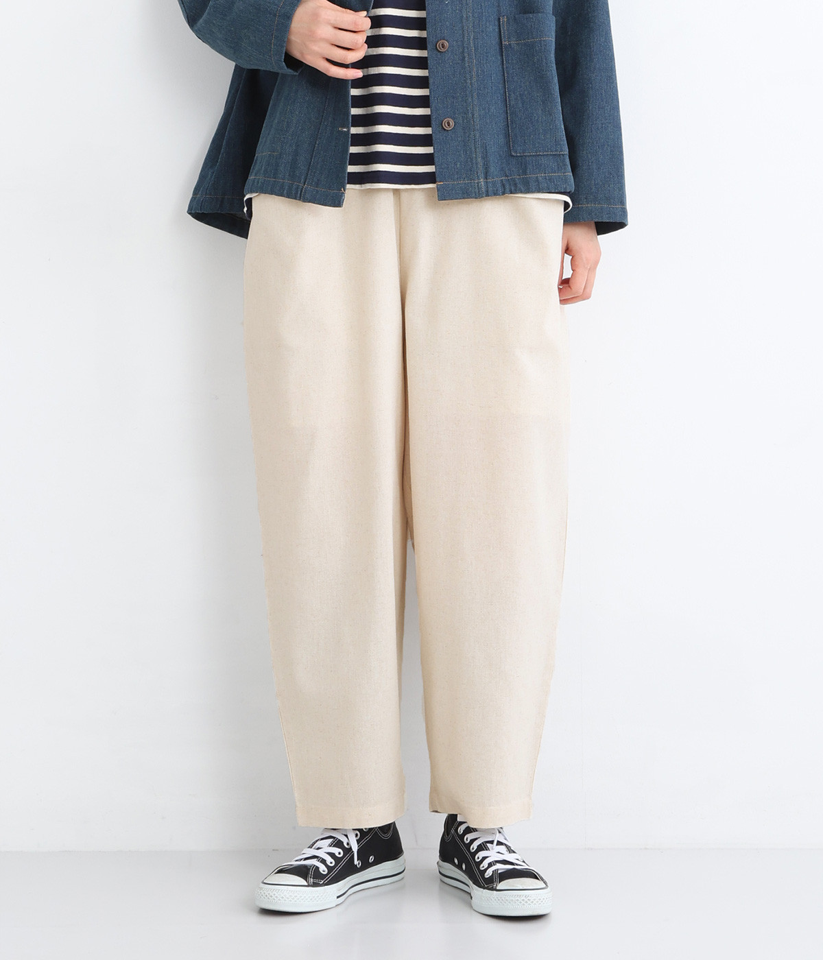 リネンコットンルーフポケットパンツ(ナチュラル-ONESIZE)