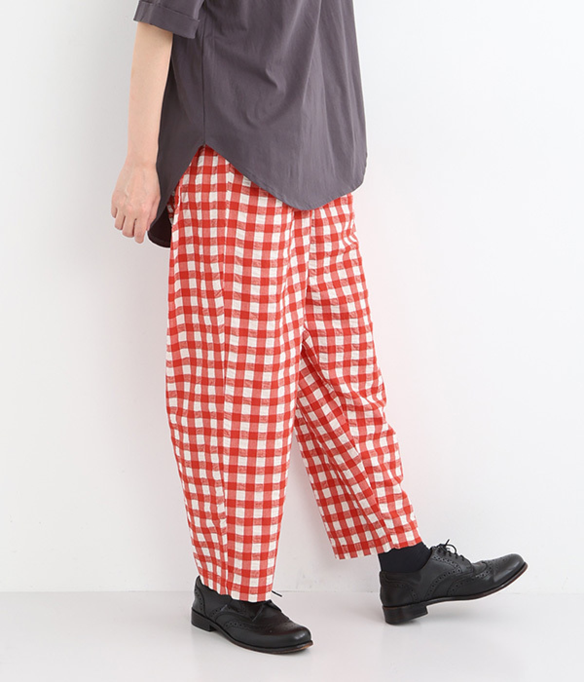 ワッシャーチェック　ルーフポケットパンツ(レッド-ONESIZE)
