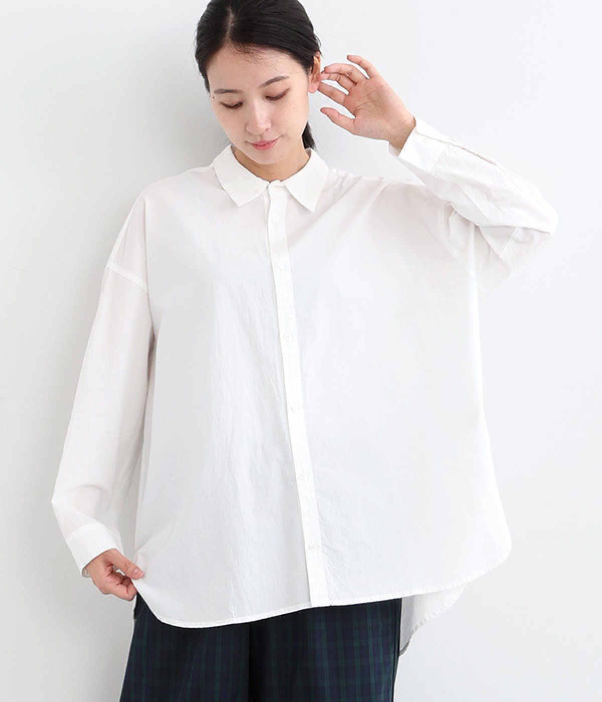 サンドウォッシュ　レギュラーシャツ(オフホワイト-ONESIZE)