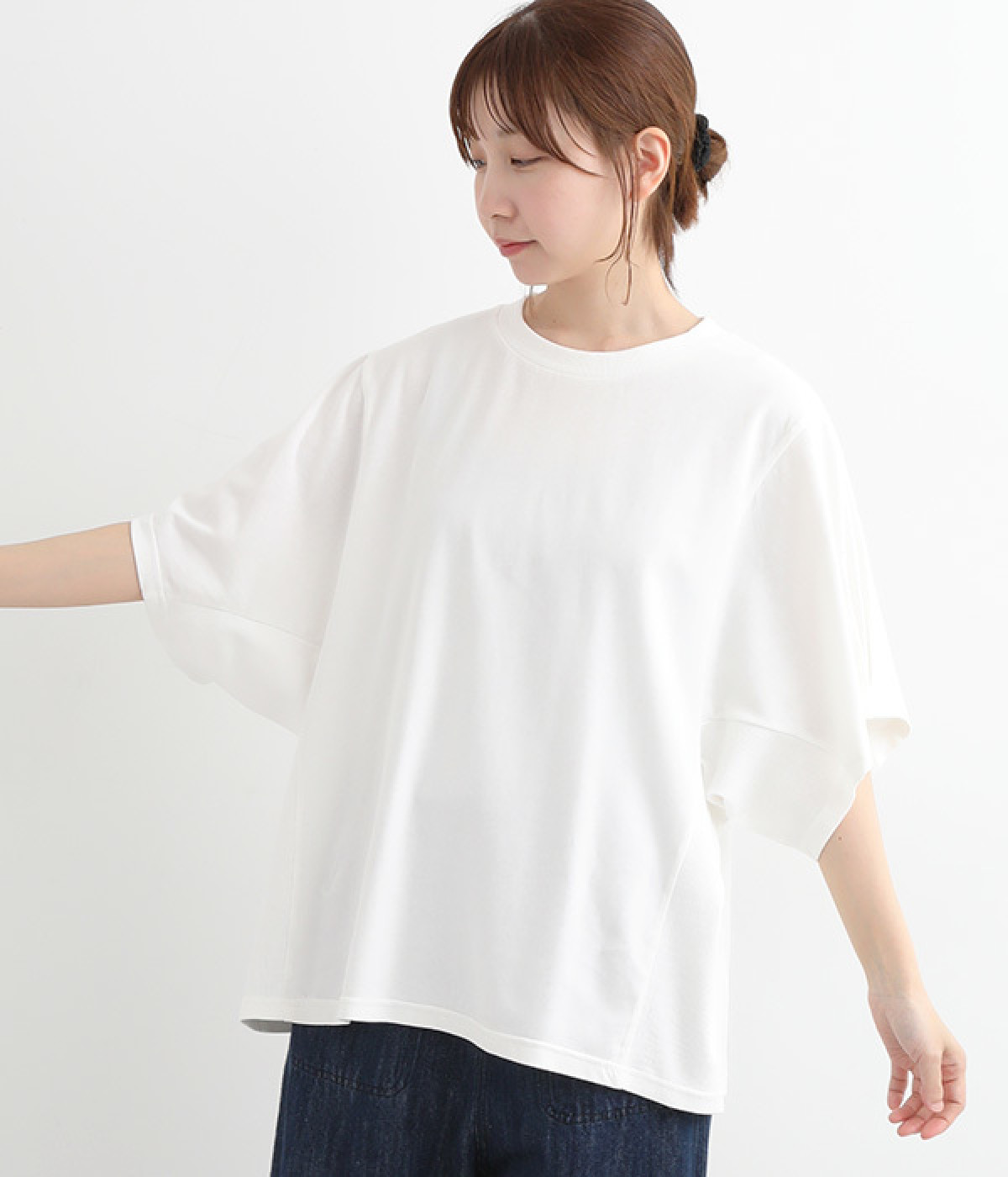 強撚風ドライタッチ デザインTシャツ(オフホワイト-ONESIZE)