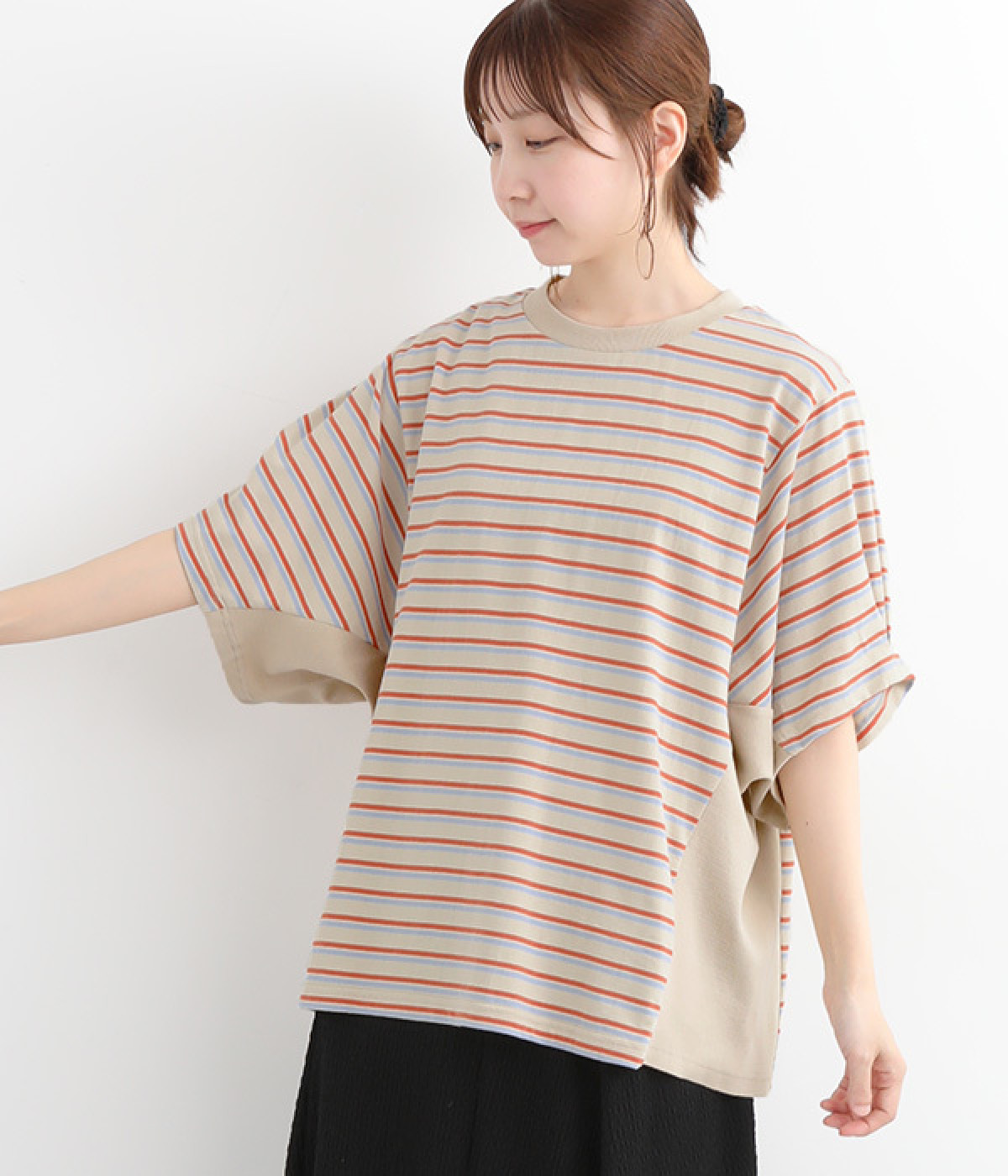 強撚風ドライタッチ デザインTシャツ(エクリューベースマルチ-ONESIZE)