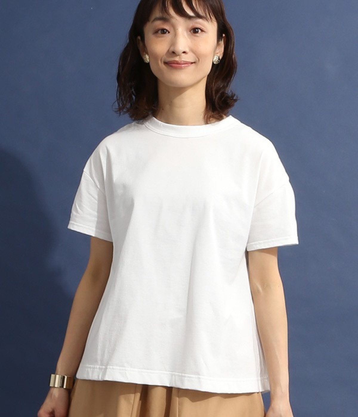 エーゲ海天竺　フレアーTシャツ(オフホワイト-ONESIZE)