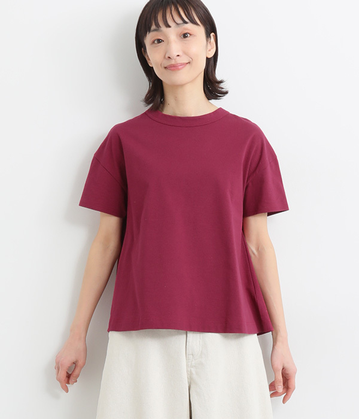 エーゲ海天竺　フレアーTシャツ(ワイン-ONESIZE)
