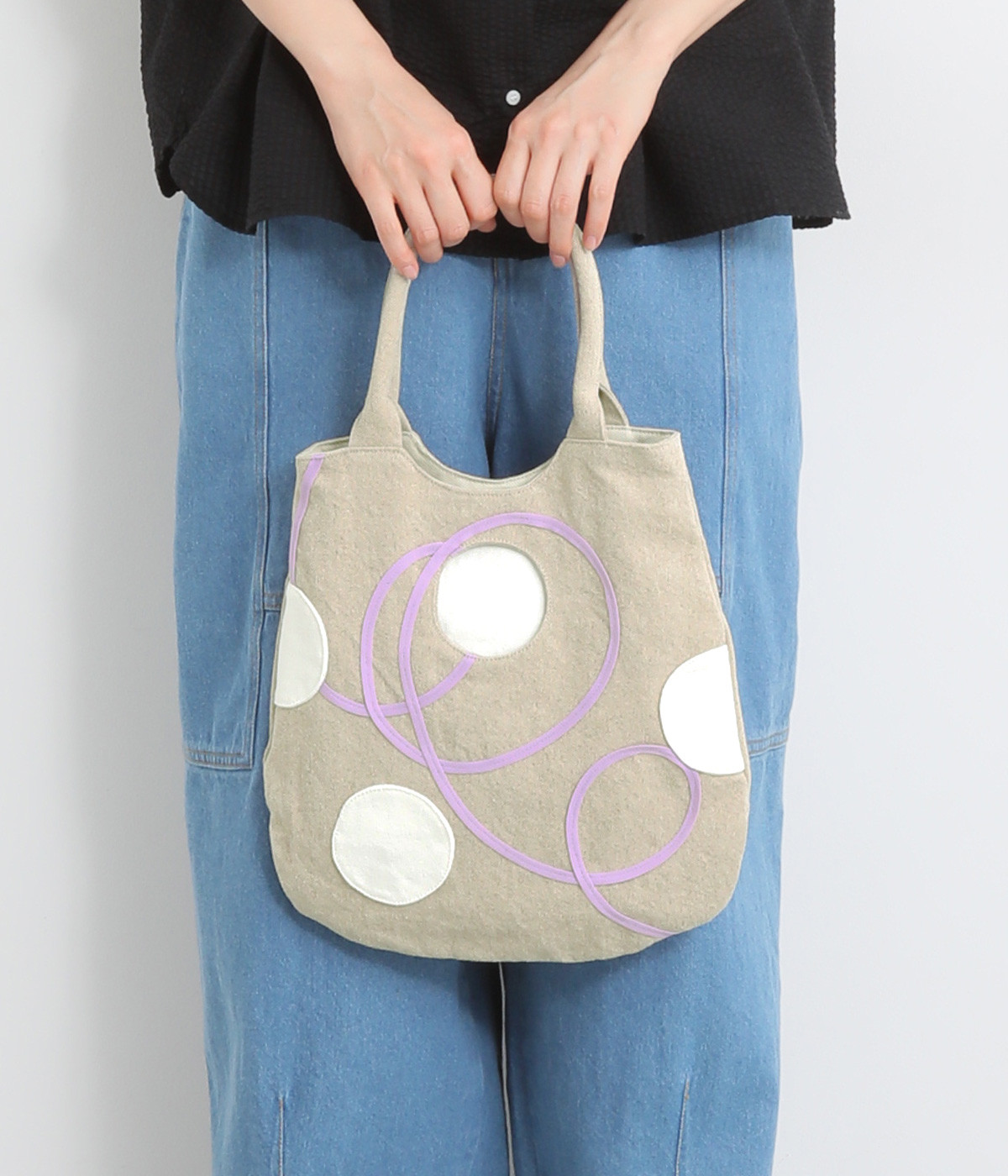 Random dots flat バッグ V(ラベンダーテープ-ONESIZE)